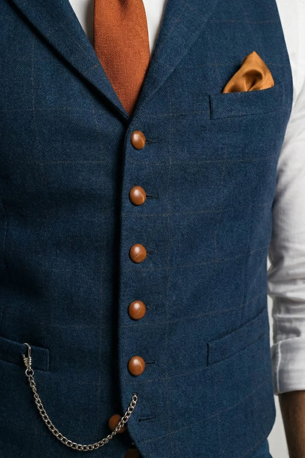 Gilet Homme Slim à Carreaux – Col à Revers Élégant