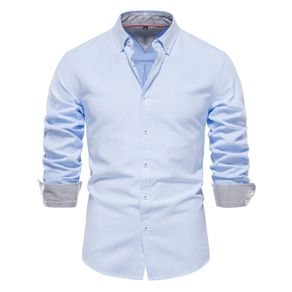 Chemise Homme en Coton Mélangé – Coupe Moderne Décontractée
