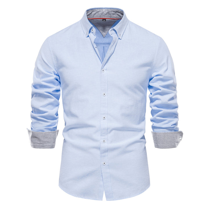 Chemise Homme en Coton Mélangé – Coupe Moderne Décontractée
