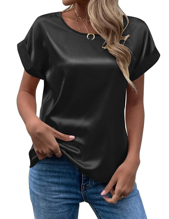 Damen-Bluse aus glattem Stoff – Lässige Passform, minimalistisches Design