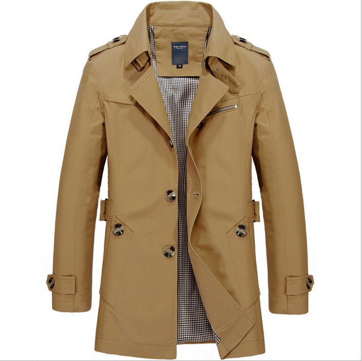 Manteau Homme en Coton – Coupe Mi-Longue Grandes Tailles