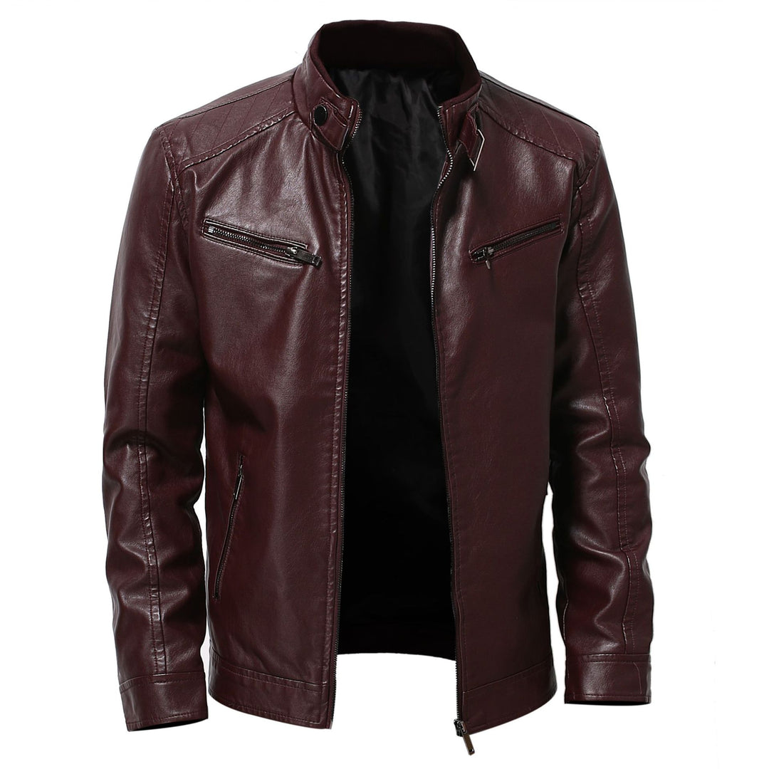 Herren-Jacke mit Reißverschluss und taillierter Passform – Rundhalsausschnitt mit Taschen