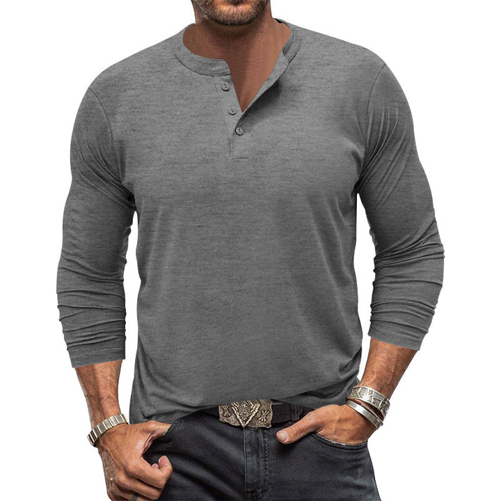 Langærmet T-shirt til mænd - klassisk, tætsiddende pasform