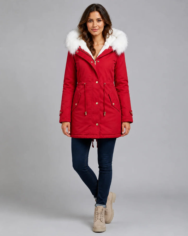 Veste Matelassée Femme Col Contrastant – Coupe Décontractée