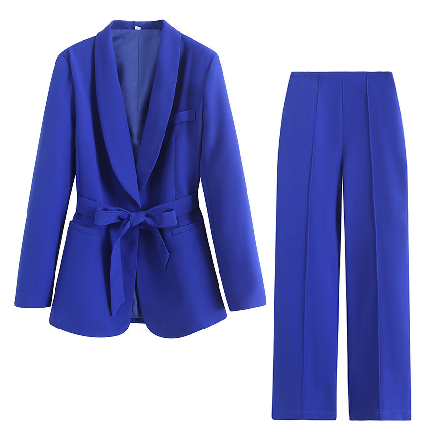 Ensemble Blazer et Pantalon Femme – Taille Ceinturée Élégante