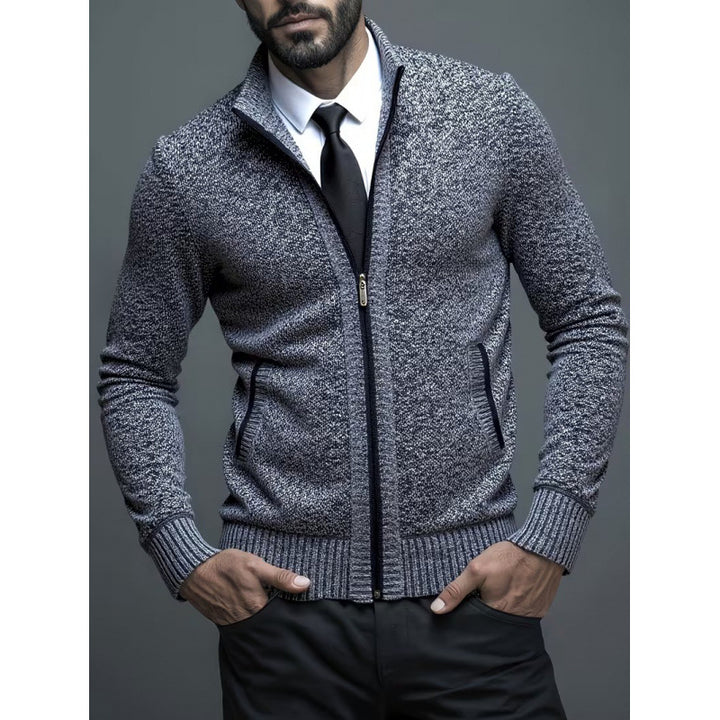 Cardigan Homme en Maille – Col Montant Fermeture Zippée