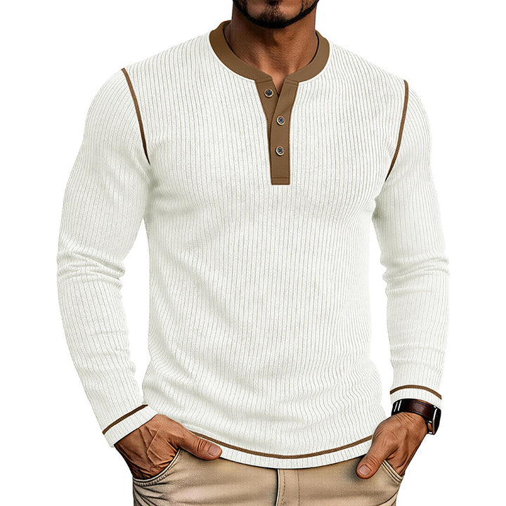 Henley Homme en Maille Légère – Chemise Manches Longues