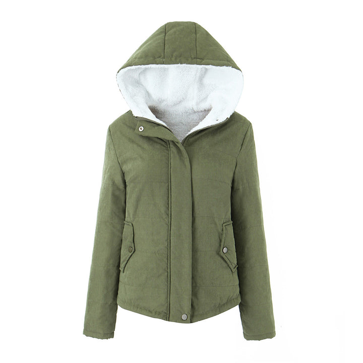 Veste Femme à Capuche Doublée Polaire – Coupe Cintrée Matelassée