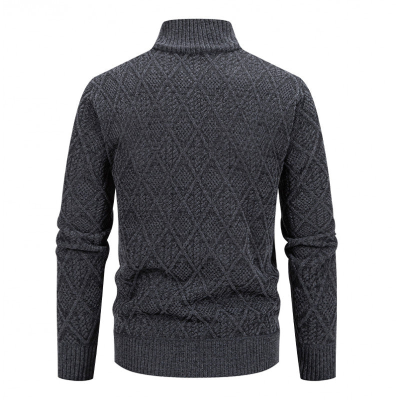 Cardigan Homme à Col Montant – Fermeture Zippée et Poche Côté