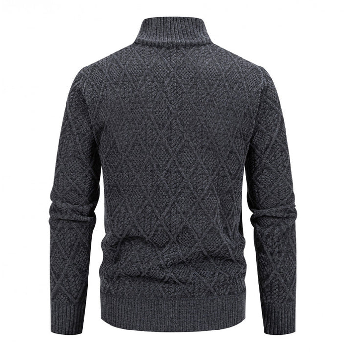 Cardigan Homme à Col Montant – Fermeture Zippée et Poche Côté