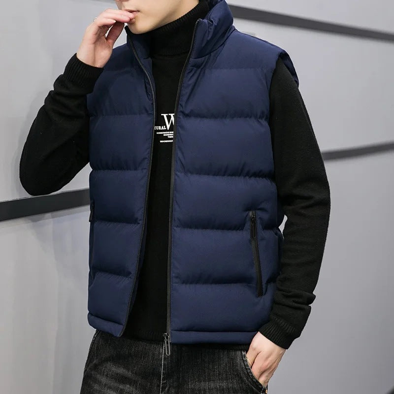 Herren-Steppjacke ohne Ärmel – Warmer Stehkragen