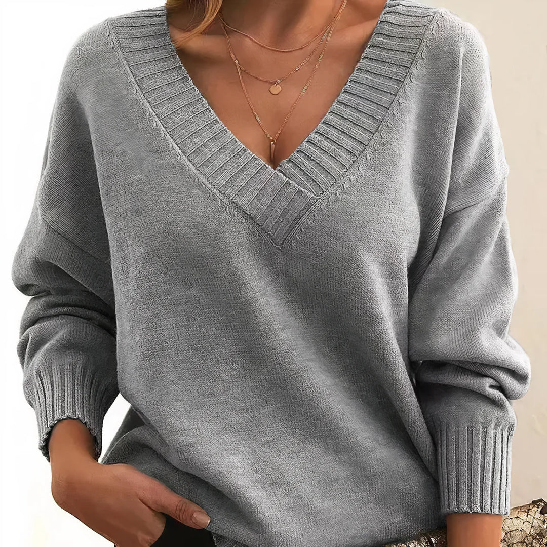Damen-Strickpullover – Legerer Schnitt mit Rippbündchen