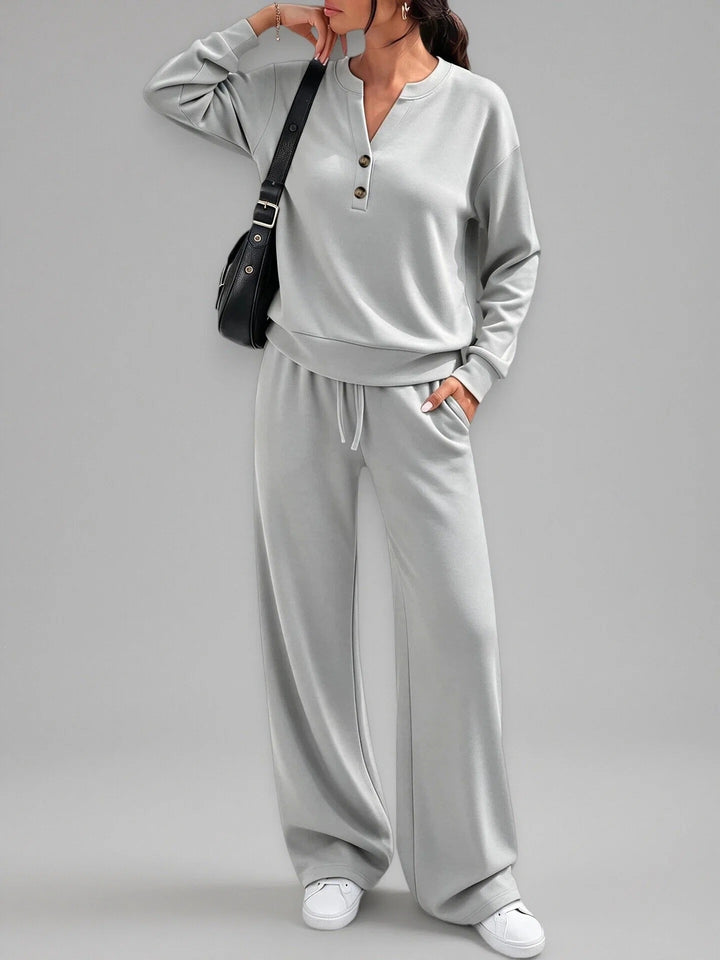 Ensemble Deux Pièces Femme – Haut Manche Longue Ample et Pantalon Large