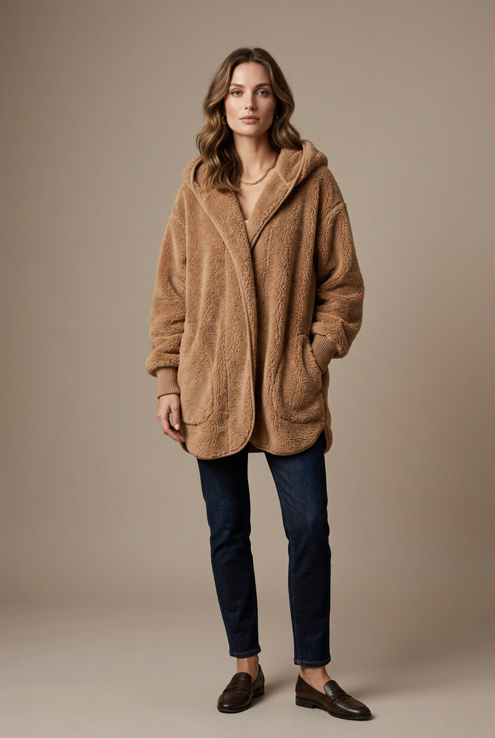 Manteau Femme Long à Carreaux – Coupe Décontractée