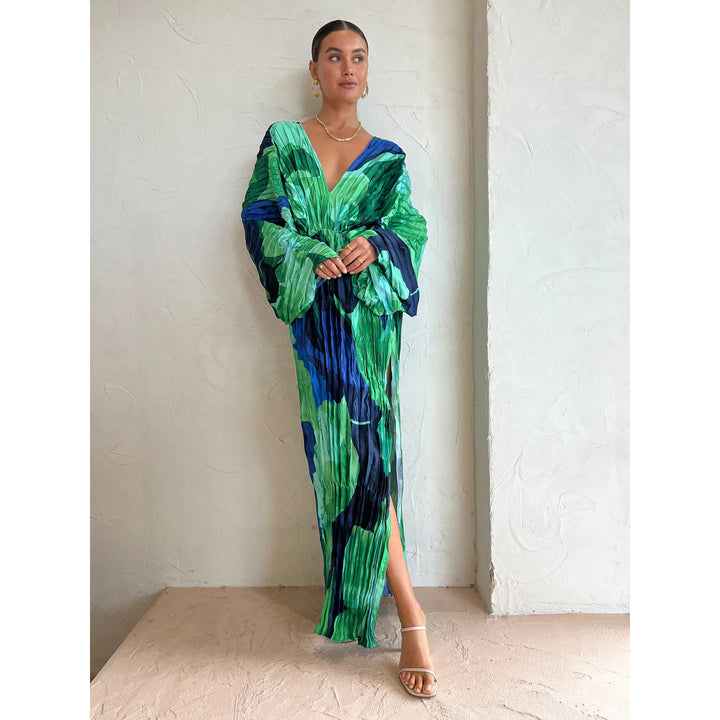 Abito Maxi Donna Plissettato – Taglio Ampio e Fluido