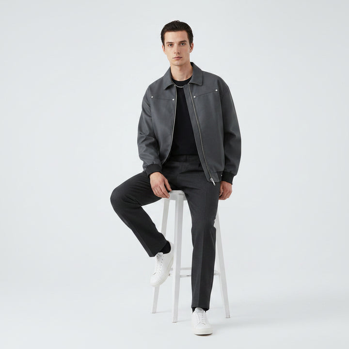 Manteau Homme Rétro à Col Revers – Esprit Américain Iconique