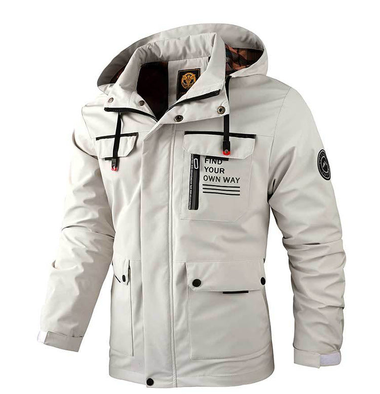 Veste Parka à Capuche Homme – Coupe Loose, Poches Multiples, Coupe-Vent