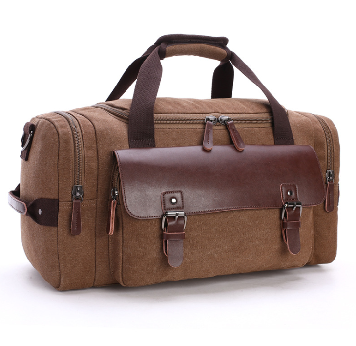 Borsa da viaggio uomo in tela – Grande capacità con tracolla versatile