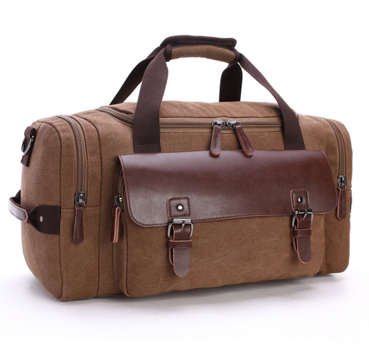 Borsa da viaggio uomo in tela – Grande capacità con tracolla versatile