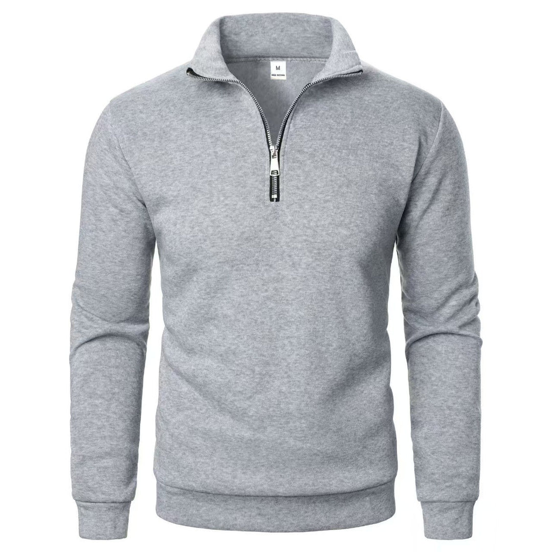 Herren-Sweatshirt mit Stehkragen und halbem Reißverschluss – lässige Passform