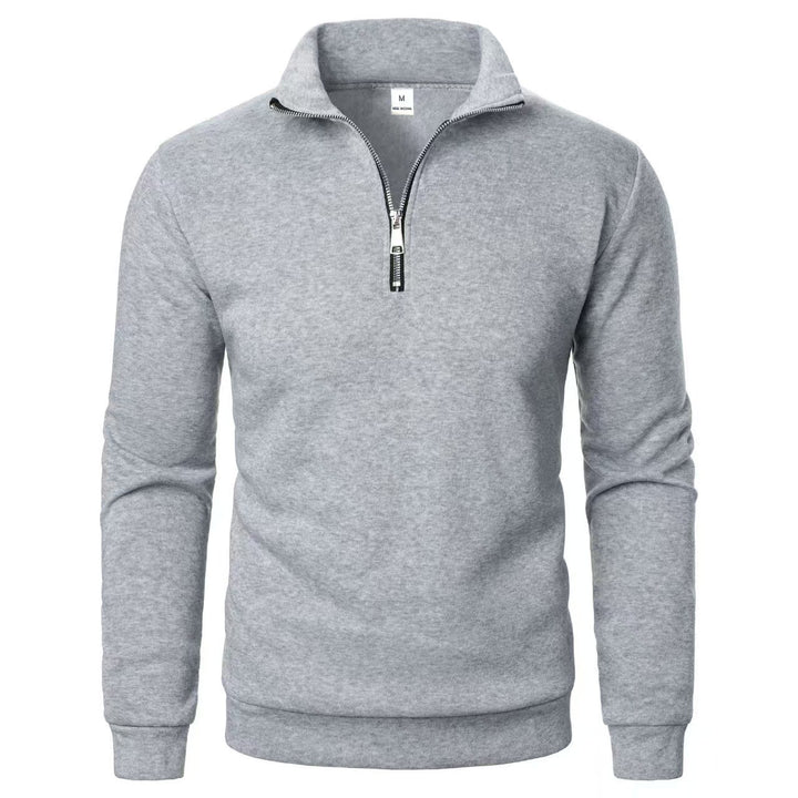 Herren-Sweatshirt mit Stehkragen und halbem Reißverschluss – lässige Passform