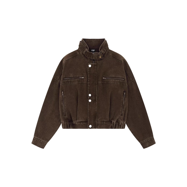 Veste Homme Vintage Biker – Coupe Courte Ajustée Effet Vieilli
