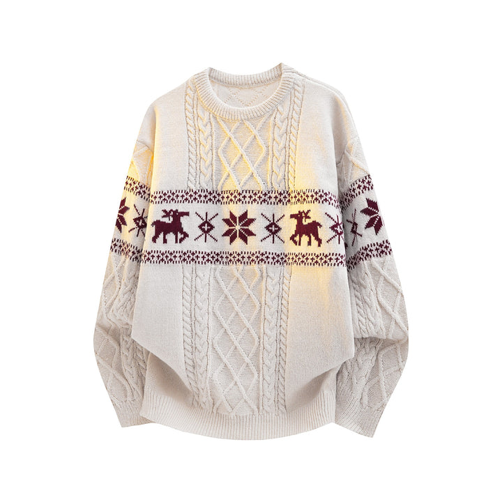 Pull Femme Jacquard Noël – Motif Fair Isle Authentique