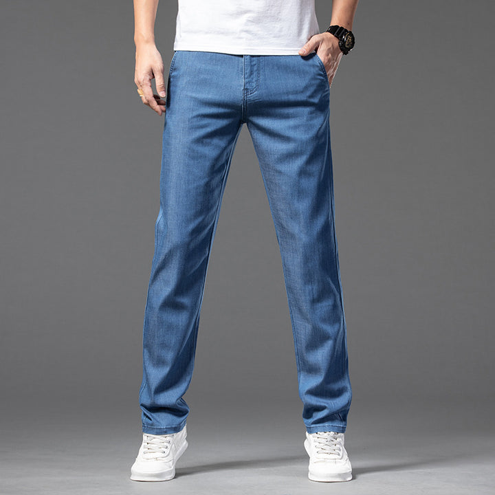 Lyocellbroek voor heren - licht, casual model met rechte pijpen