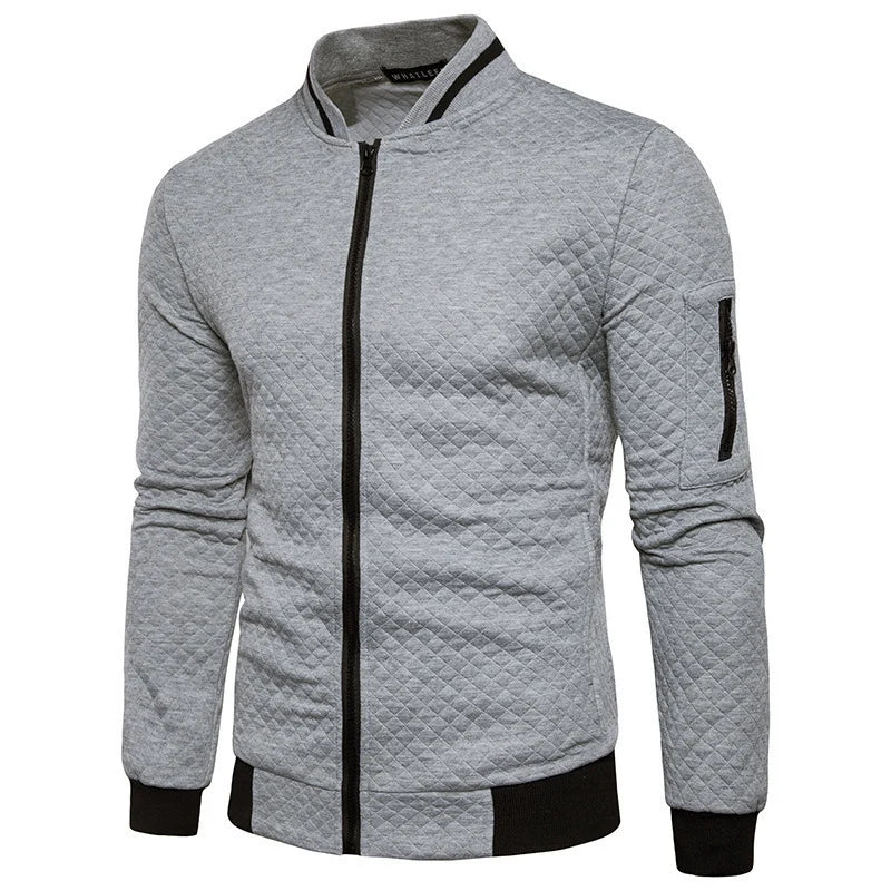 Herrenstrickjacke mit strukturierter Strickoptik – strukturierter Reißverschluss‑Verschluss