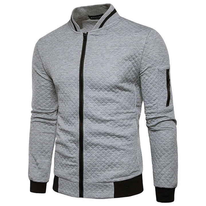Herrenstrickjacke mit strukturierter Strickoptik – strukturierter Reißverschluss‑Verschluss