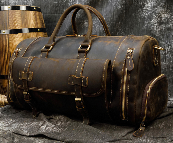 Borsa da viaggio uomo in pelle – Duffel retrò strutturato