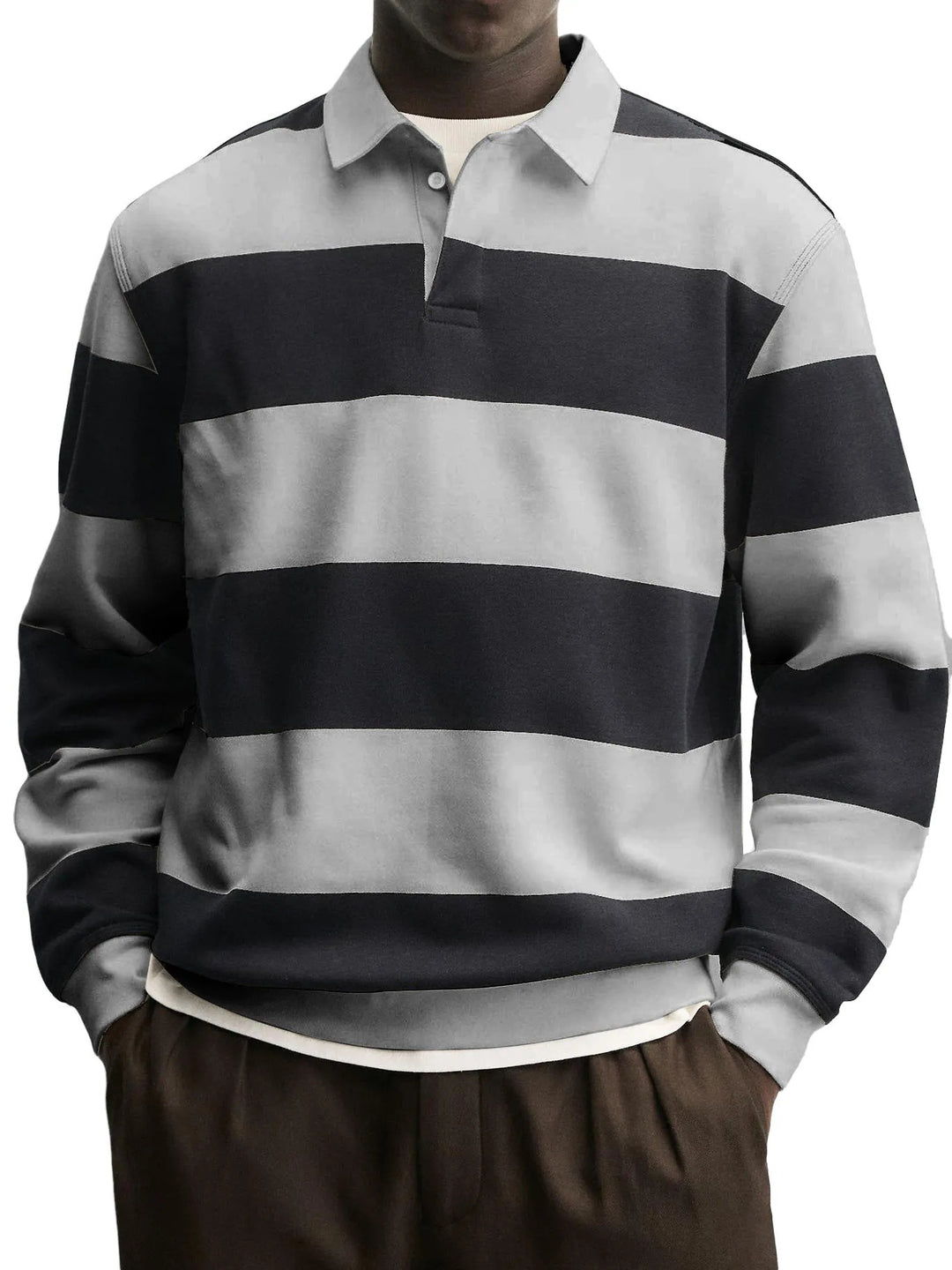 Pull Homme à Rayures – Maille Épaisse Coupe Décontractée
