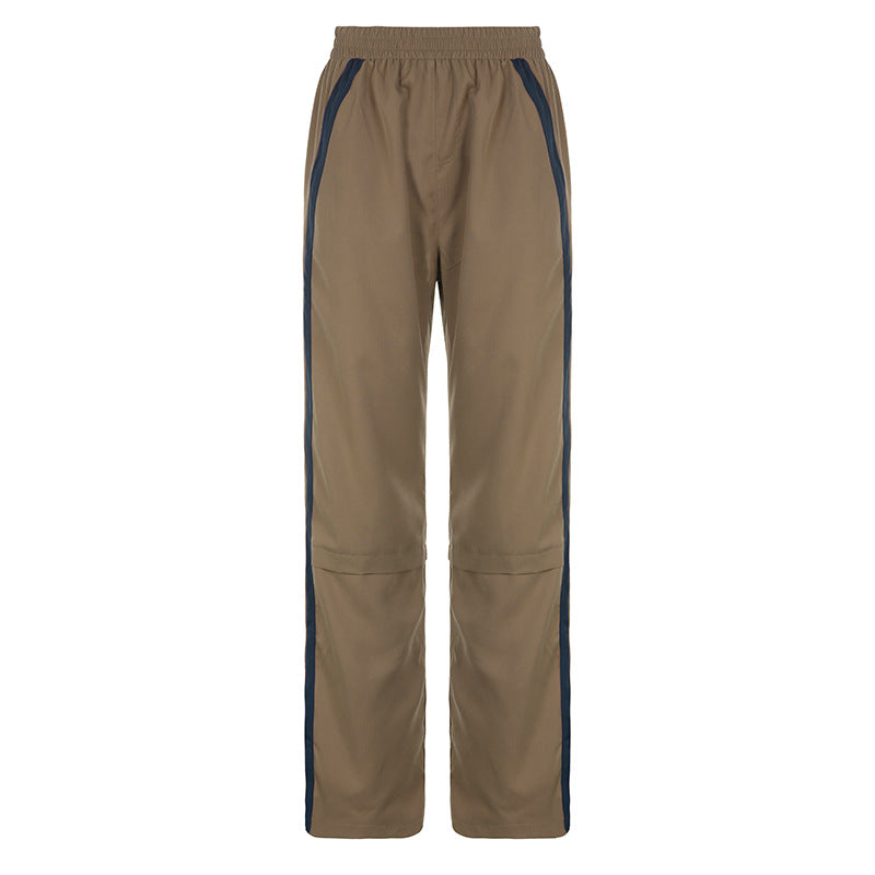Pantalon Jogger Homme Rétro à Rayures Contrastées – Coupe Décontractée