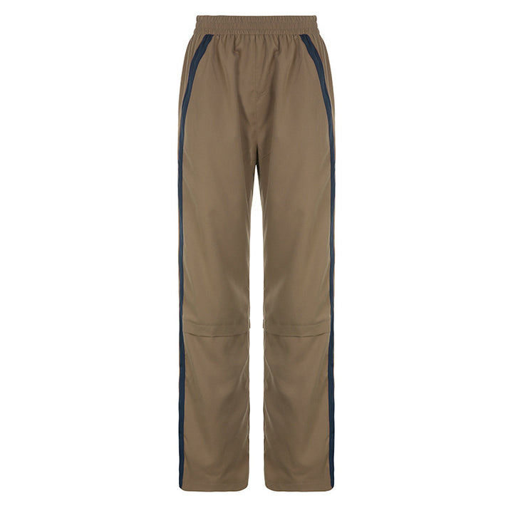 Pantalon Jogger Homme Rétro à Rayures Contrastées – Coupe Décontractée