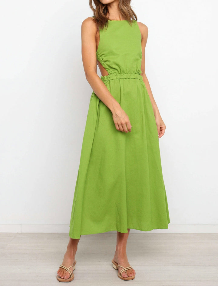Damenkleid Maxi – Cut-out-Taille, ärmellos