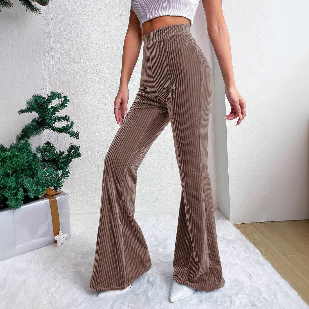 Pantalon Femme Taille Haute Évasé – Coupe Pattes d&