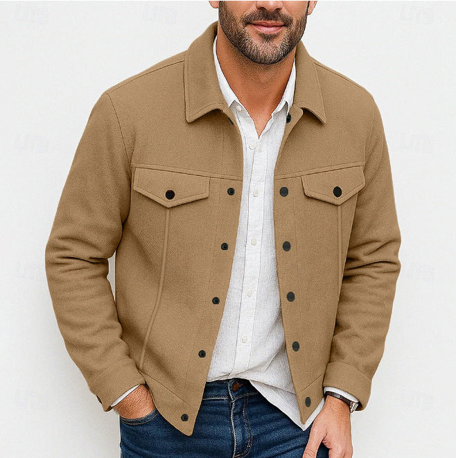 Veste Homme – Coupe Slim avec Col à Revers, Style Automne