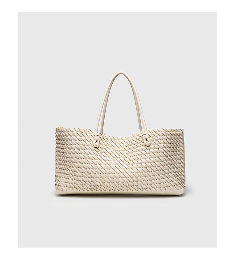 Geflochtene Damen-Shopper-Tasche – Strukturierte, rechteckige Form