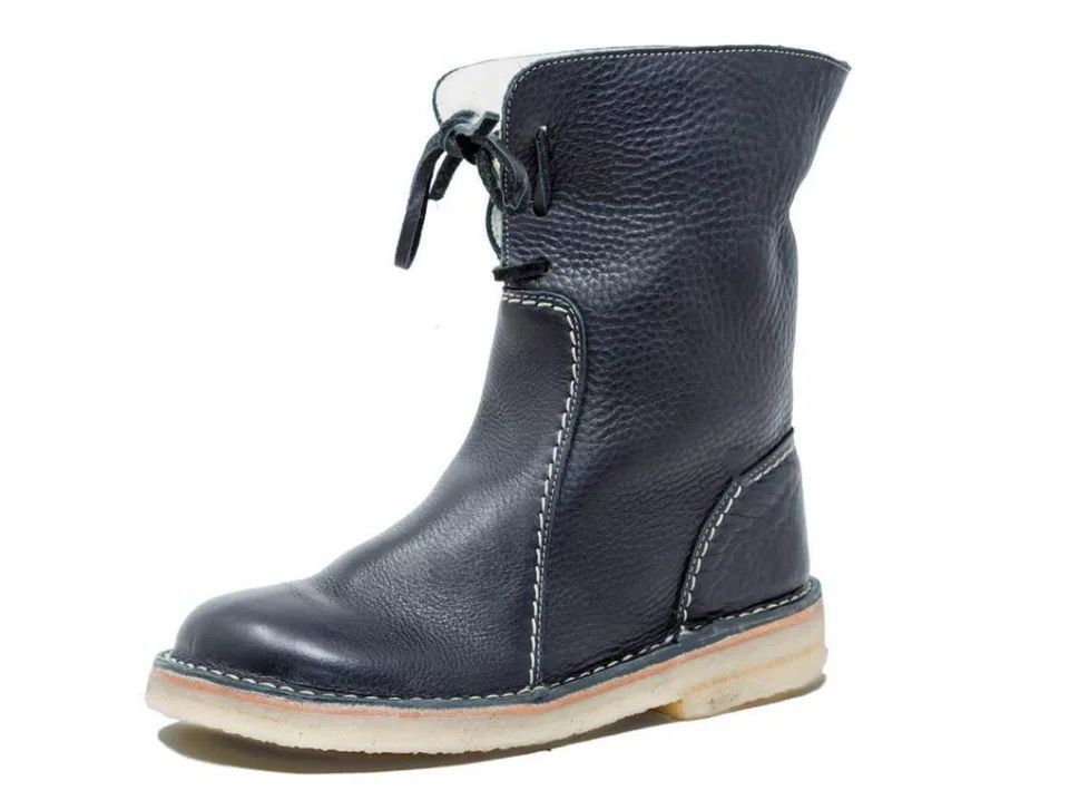 Botte Femme Vegan – Tige Lacée à Talon Carré