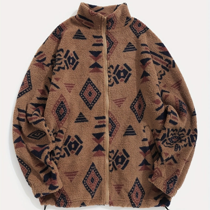 Mantel für Damen mit geometrischem Muster – Weite Passform