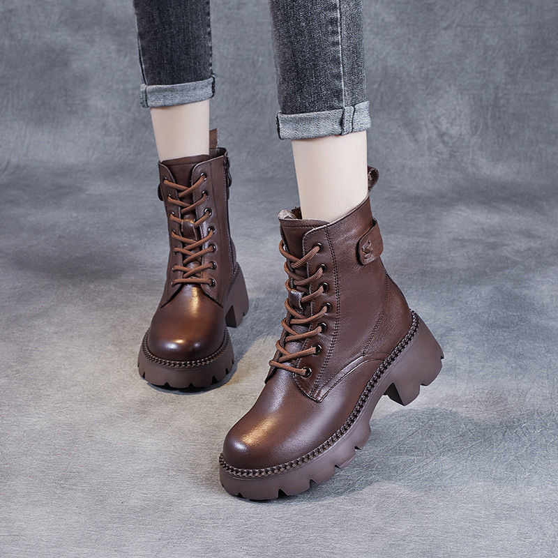 Bottines Femme à Talon Haut – Plateforme Martin Doublure Polaire