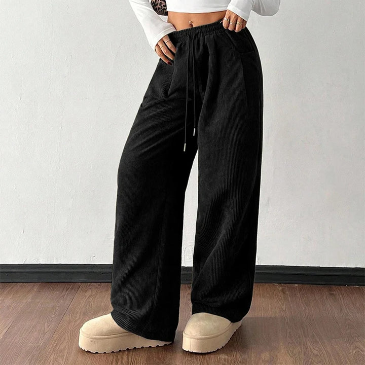 Pantalon Femme Large en Velours Côtelé – Coupe Ample et Décontractée