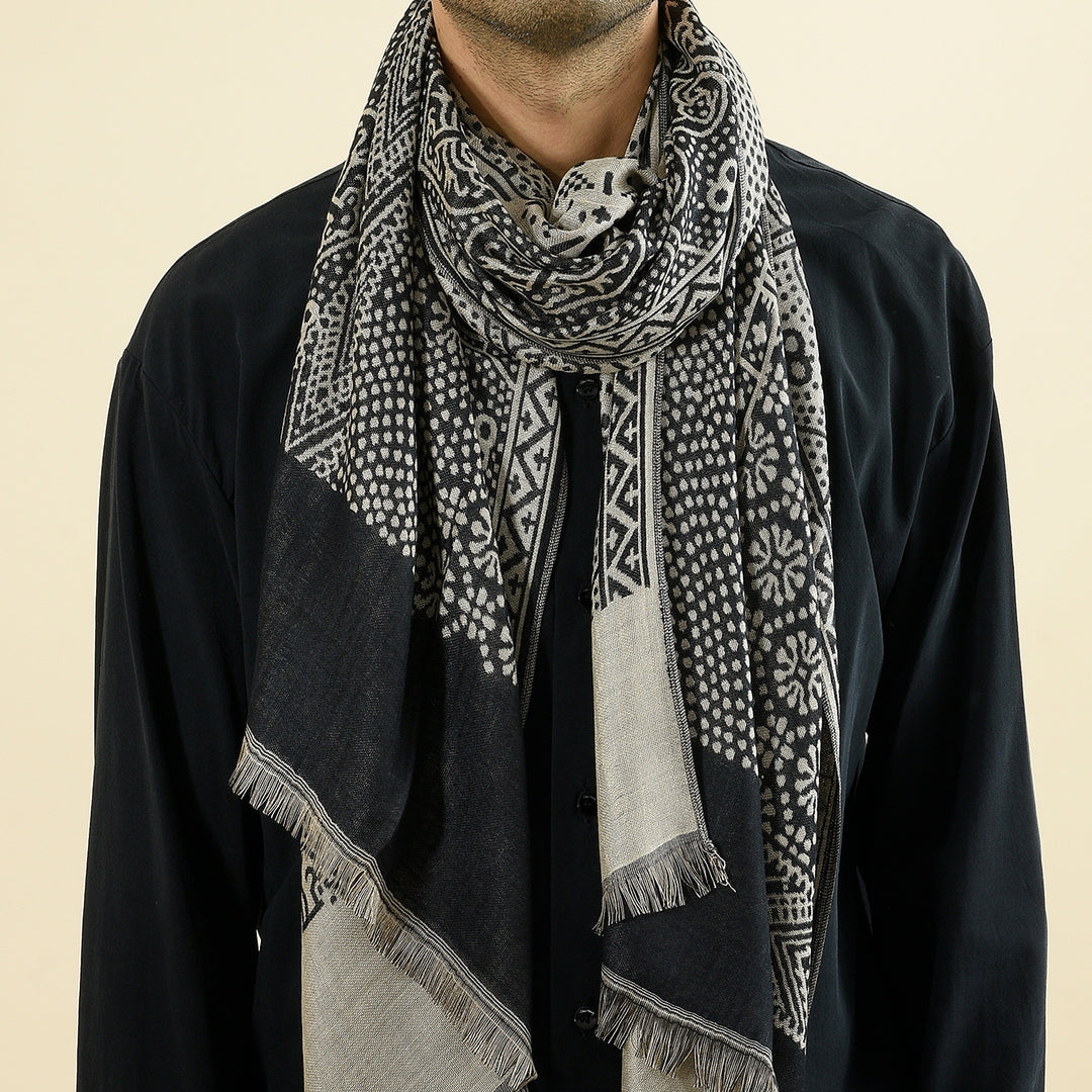 Herren-Schal mit Jacquardmuster – Leichtes und weiches Flaggendesign
