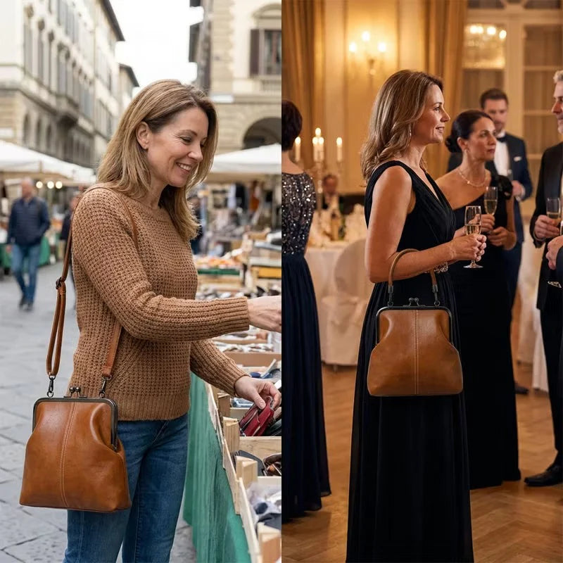 Sac à Main Femme Similicuir – Structure à Fermoir Baiser Élégant