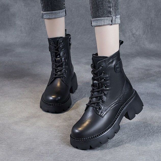 Bottines Femme à Talon Haut – Plateforme Martin Doublure Polaire