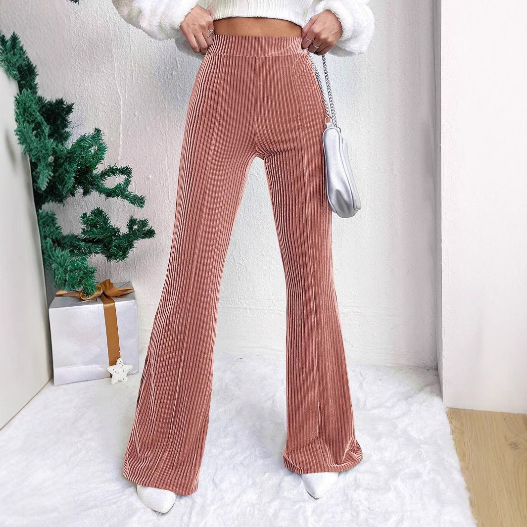 Pantalon Femme Taille Haute Évasé – Coupe Pattes d&
