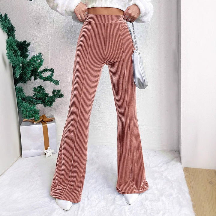 Pantalon Femme Taille Haute Évasé – Coupe Pattes d&