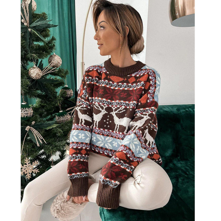 Pull Femme en Maille – Col V Décontracté pour l’Hiver