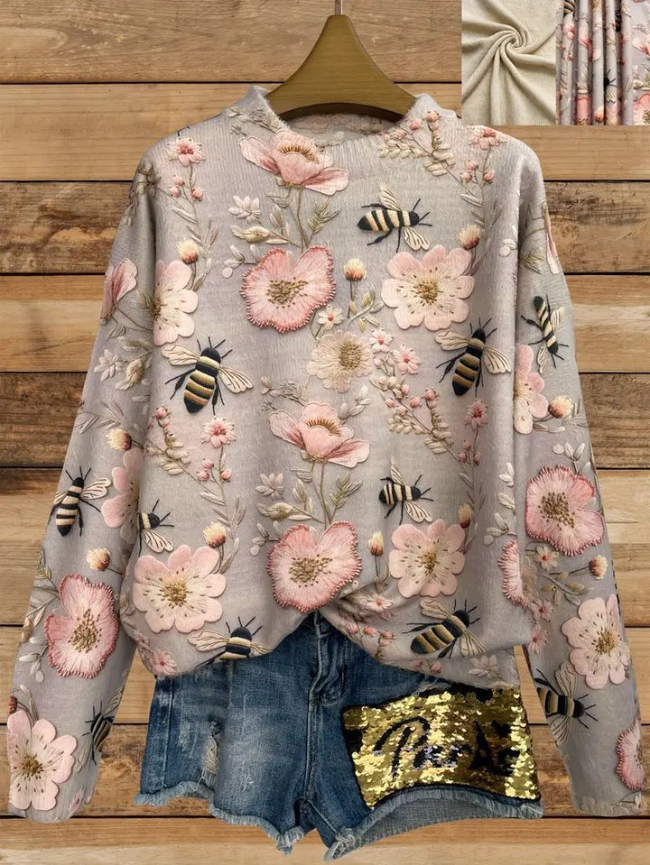 Pull Femme en Maille – Motif 3D Texturé Coupe Ample