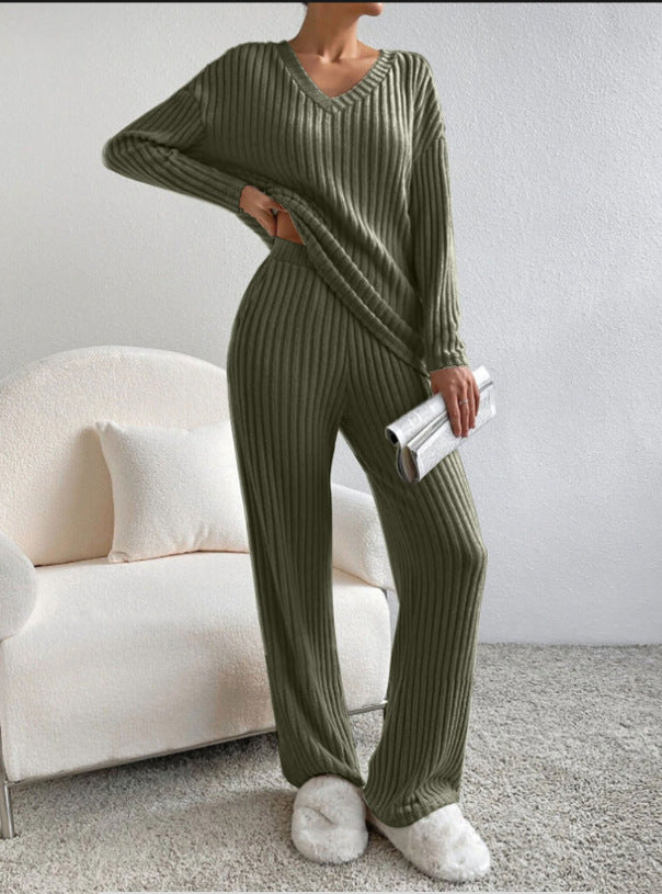 Ensemble Deux Pièces Femme – Pantalon Droit &amp; Haut Décontracté